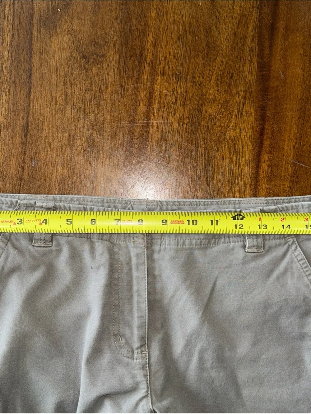 LL Bean Pants Womens 12 Reg Beige Flannel Lined Classic Fit Chino Straight Leg